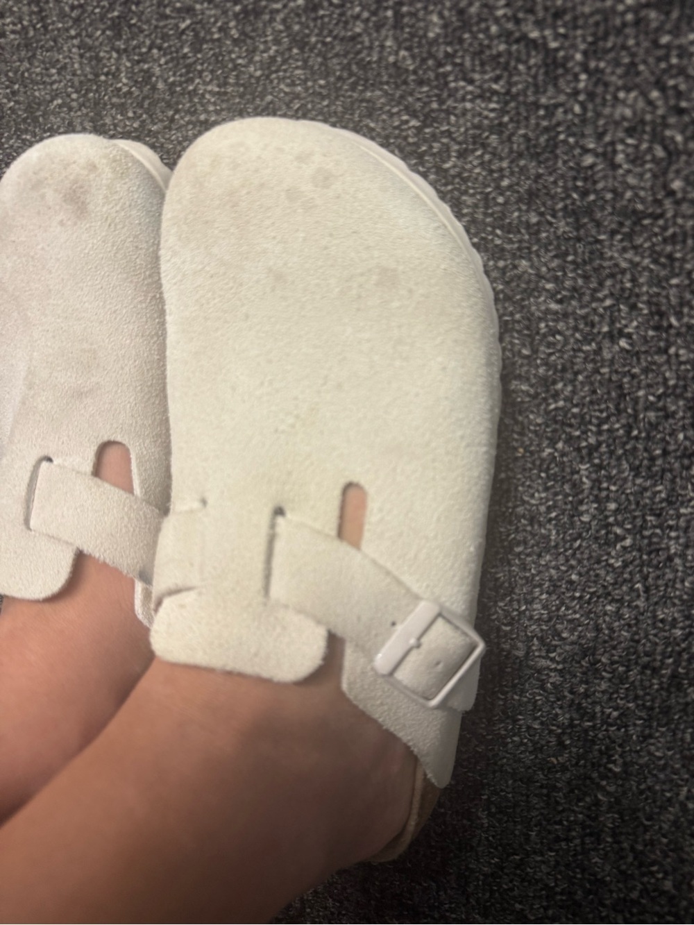 Birkenstock Cream Suede Boston Clogs - Picture 11 of 15